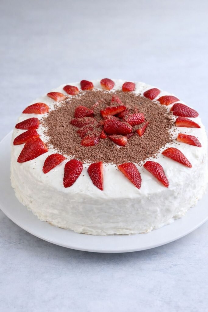 pastel tres leches fresas